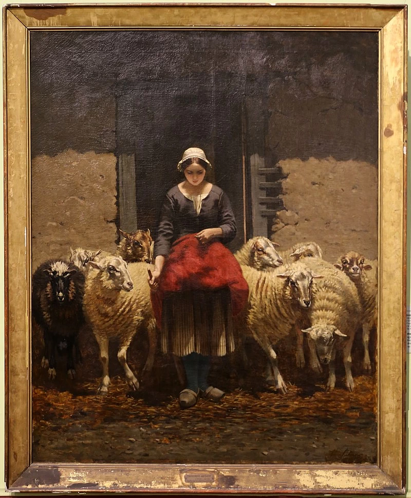Frederic Theodore Lix - Pastorella e il suo gregge di pecore